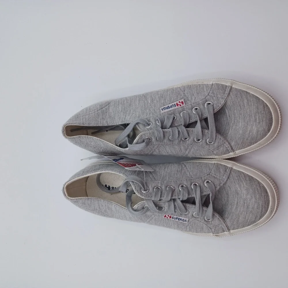 Superga 2750 Jersey Sneaker Womens 8 Grey New‎ Low Top Lace Up Casual Shoes